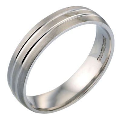 9ct White Gold Matt 