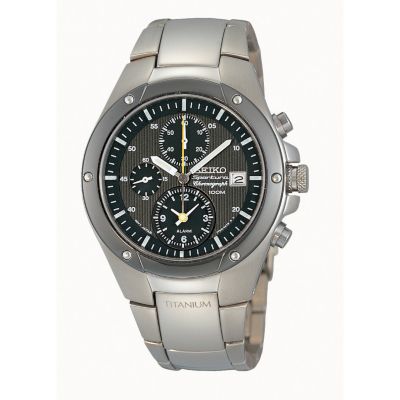 Seiko Sportura men's titanium chronograph watch