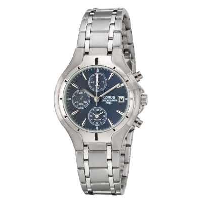 Menand#39;s Chronograph Blue Dial Bracelet Watch