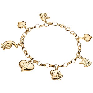 9ct Gold 7.25 Cupid Charm Bracelet