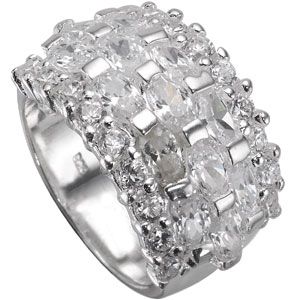 Silver Cubic Zirconia Ring - Medium - Product number 4800230