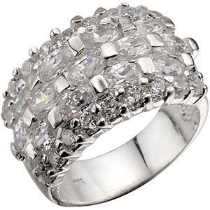Silver Cubic Zirconia Ring - Large - Product number 4800249