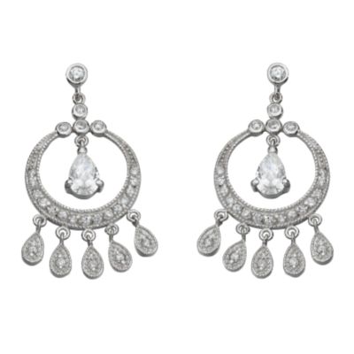 Sterling silver cubic zirconia gypsy earrings