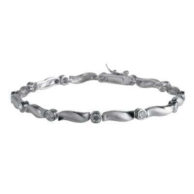 Sterling silver cubic zirconia wave bracelet - Product number 4845161