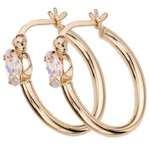 9ct gold Cubic Zirconia Creole Earrings