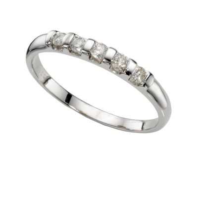 9ct White Gold 1/4 Carat Diamond Bar Eternity Ring