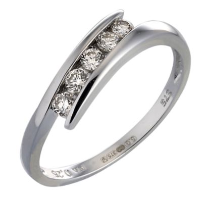 9ct White Gold Quarter Carat Diamond Eternity Ring