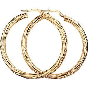 9ct gold Creole Twist Earrings