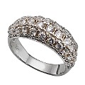 Silver Pave-set Cubic Zirconia Ring