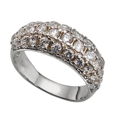 Silver Pave-set Cubic Zirconia Ring