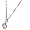 Silver Square Cubic Zirconia Loop Pendant