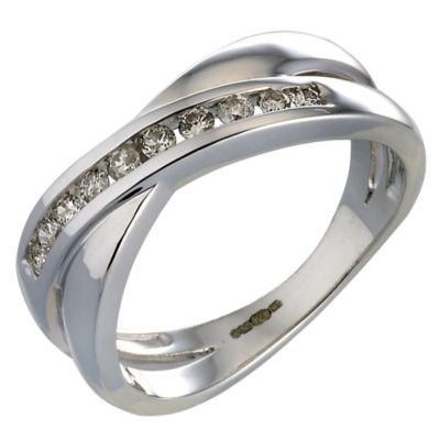 9ct White Gold 1/4 Carat Diamond Ring