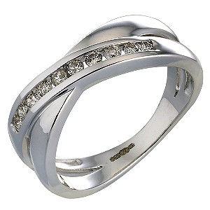 9ct White Gold 1/4 Carat Diamond Ring