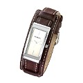 Fossil Ladies' Brown Leather Cuff Watch