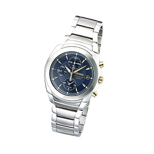Seiko Menand#39;s Navy Blue Dial Bracelet Watch