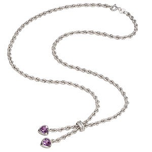 Unbranded 9ct White Gold Amethyst Necklace