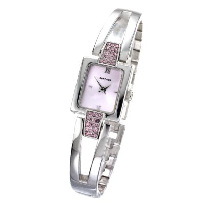 Sekonda Ladies' Pink Crystal Semi-bangle Watch - Product number 4916174