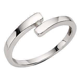 Hot Diamonds Silver Crossover Ring - Medium
