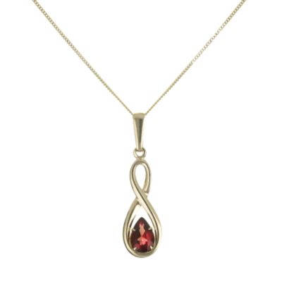 9ct Yellow Gold Garnet Pendant