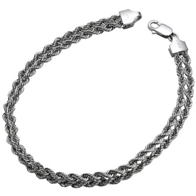 9ct White Gold Double Rope Chain