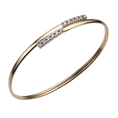 Crossover Cubic Zirconia Bangle