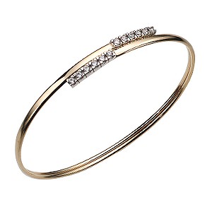 9ct Gold Crossover Cubic Zirconia Bangle