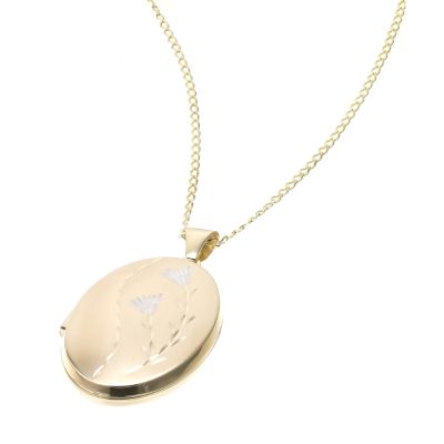 9ct gold Polished And Satin Tulip Locket