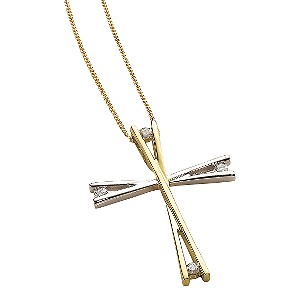 9ct gold Cross with Cubic Zirconia