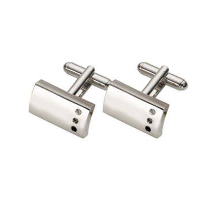 Graphite Three Crystal Cufflinks