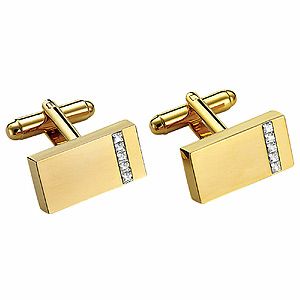 Gilt Crystal Cufflinks