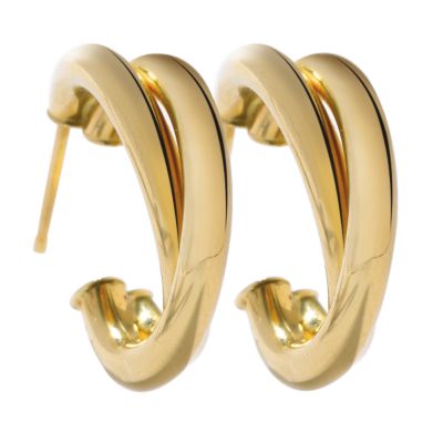 18ct gold twist hoop earrings