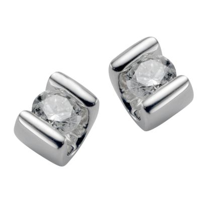 Platinum quarter carat diamond stud earrings - Product number 4944437