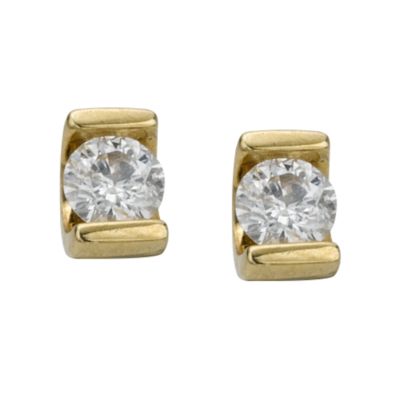 9ct gold quarter carat diamond solitaire earrings - Product number 4944534
