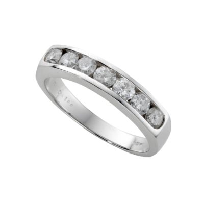 18ct white gold one carat diamond half-eternity ring - Product number 4948319