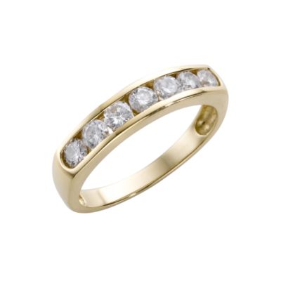 18ct gold three quarter carat diamond half-eternity ring - Product number 4948440