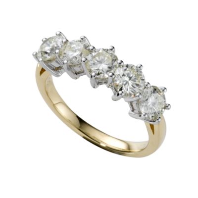 18ct gold two carat diamond half-eternity ring - Product number 4950313