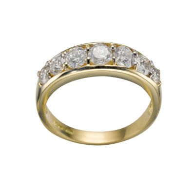 18ct gold one and a half carat diamond half eternity ring
