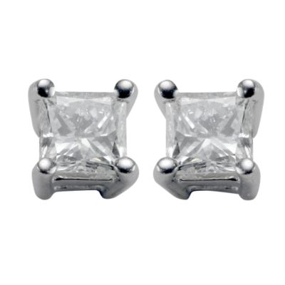 18ct white gold third carat diamond stud earrings - Product number 4953355
