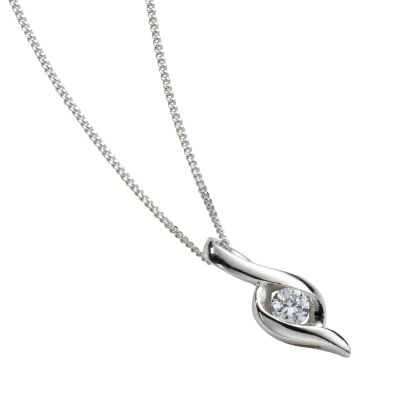 9ct white gold cubic zirconia pendant - Product number 4970098