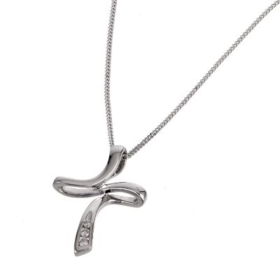 9ct white gold cross pendant - Product number 4970179