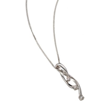 9ct white gold diamond pendant