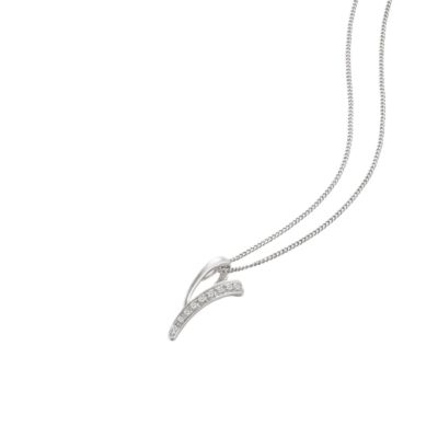 9ct white gold diamond heart pendant