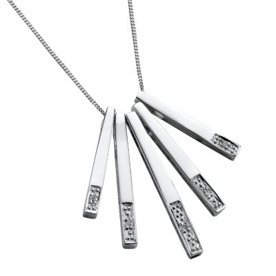 9ct white gold diamond pendant - Product number 4971035