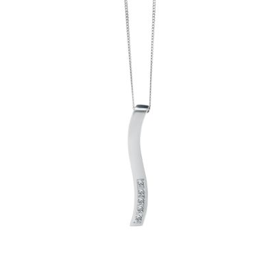 9ct white gold cubic zirconia pendant