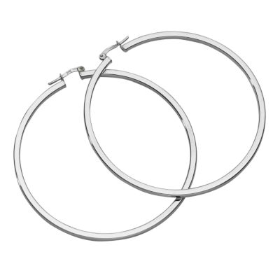 9ct white gold hoop earrings - Product number 4971884
