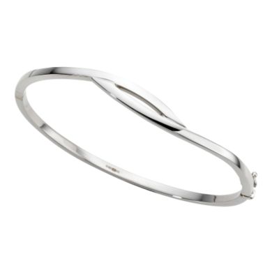 9ct white gold bangle