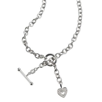 9ct white gold diamond heart necklace