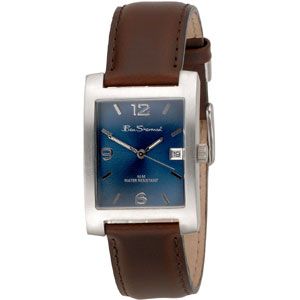 Men Brown Leather Strap Watch