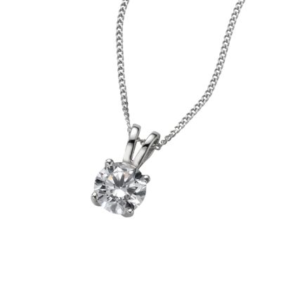 18ct white gold two third carat diamond pendant - Product number 4976126
