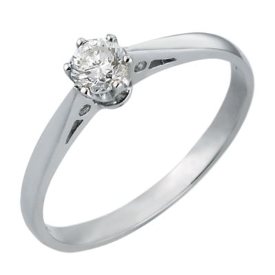 Unbranded 18ct White Gold 1/4 Carat Solitaire Ring